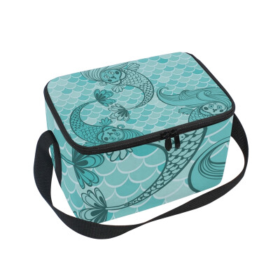

ALAZA Cute Mermaids Lunch Box Insulated Lunch Bag Large Cooler Tote Bagfor Men Women