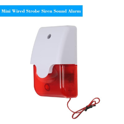 

Mini Wired Strobe Siren Sound Alarm Strobe Flashing Red Light Sound Siren for Home Security Protect Alarm System 110dB