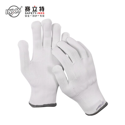 

Seylide Safety SAFETY-INXS ST59103 Nylon Labor Insurance Gloves 10 Needle White Hand Set Unloading Repair Wear Machinery Site Gloves 12 Pairs Playing