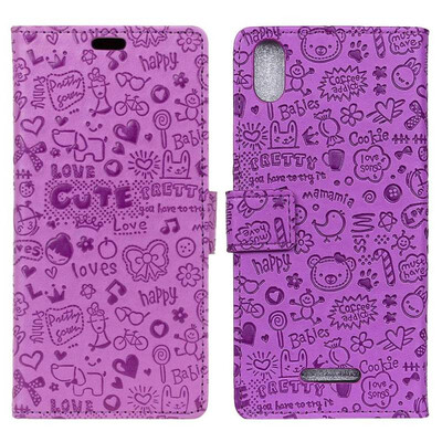 

MOONCASE Wiko View2 Go Little Witch Leather Case - Purple