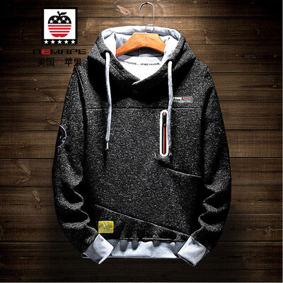 

American Apple AEMAPE Sweater Mens 2018 Autumn New Trend Korean Hoodie Sweater Mens Shirt T-Shirt YPY1806 Black M