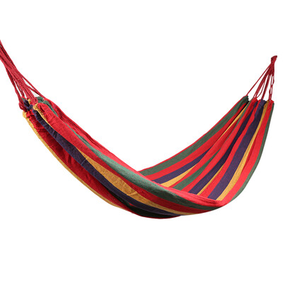 

Outdoor Single Hammock Portable Canvas Stripe Swing Bed for Camping Traveling