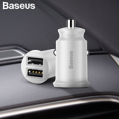 

Baseus Mini Dual USB Car Charger 31A Fast Charge Car-Charger for Handphone HP Tablet Charger Adapter in Car