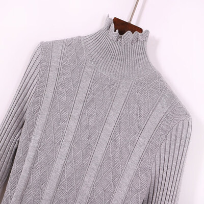 

Lady Autumn&winter high collar womens sweaters solid color simple plus velvet thick fashion sweater