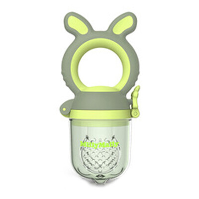 

Baby Food Feeder Silicone Fruit Feeder Pacifier Infant Teether Toy Include 3 Size Nipple Green