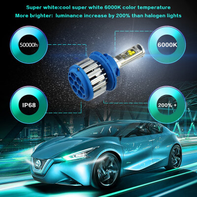 

1Pair 12v Car Headlights Bulb Super Bright auxiliary lamp H4 LED Hi Lo Beam H1 H7 H11 H13 9004 80W Car Head Lamp Auto fog Light