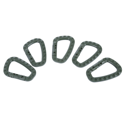 

5pcs Outdoor Camping Travel Hiking Plastic Carabiner D-ring Snap Lock Key Chain Clip Hook