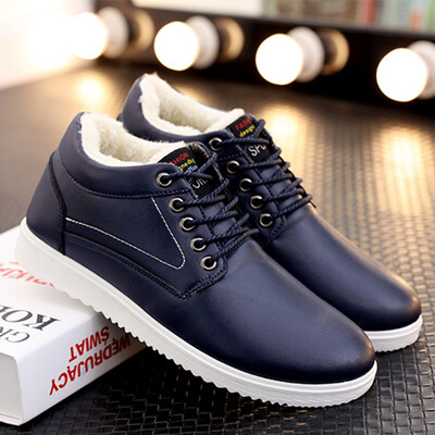 

mens warm lining casual shoes winter leisure shoes