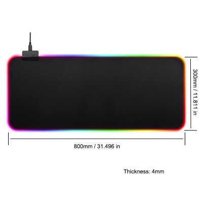 

Gaming Mouse Pad RGB LED Lighting 7 Colorful Mousepad Mouse Mat 25x35cm 30x800cm