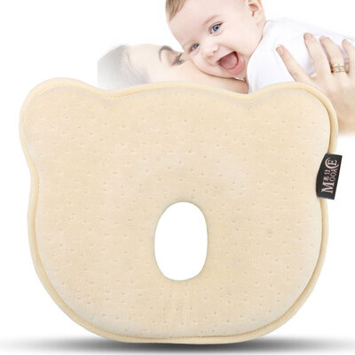 

Newborn Baby Pillow Head Shaping Pillow Prevent Flat Head Memory Foam For Age 0-1 Beige