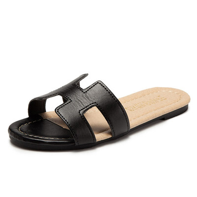 

Summer Sandy Beach Slipper Women Sandals Slippers Word Hollow out Women Flats Non-slip Fashion