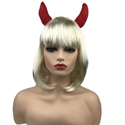 

StrongBeauty Women Ox Horn Shape Wig Cap Resuable Head Accessories Straight Wig for Festival