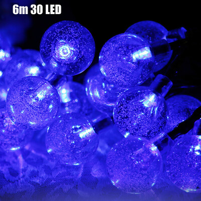 

VCT - SIC055 Christmas Props 6m 30 LEDs Solar String Light Bubble Style Lamp Decors New Year Decoration