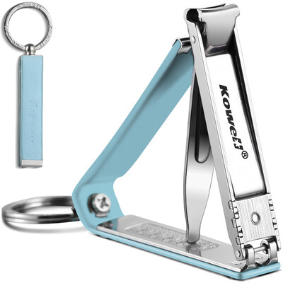 

Korea Kowell Han Kewei nail clippers stainless steel nail clippers nails frustration key ring washable BK-FC100 non-slip leather blue import
