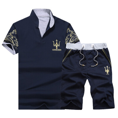 

Mens New 2 Pieces Casual Suit Fashion Unisex Polo ShirtsShorts Leisure Suit for Men And Women M-4XL 228