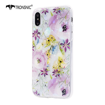 

Tronsnic Flowers Phone Case for iPhone XR Shiny Laser Soft Cases for Transparent Covers