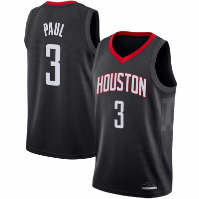 

2019 New Mens Houston Rockets 3 Chris Paul Red Black Basketball Jersey Size -XXL