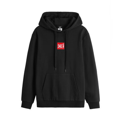 

361 degrees womens 2018 autumn new long-sleeved thin sweater hooded trend sportswear 661839806-4 basic black 2XL