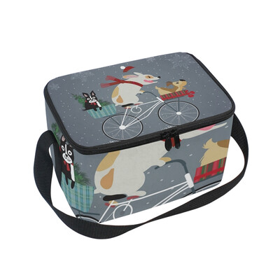 

ALAZA Lunch Box Insulated Lunch Bag Large Cooler Christmas Dag Ride Bicycle Tote Bag