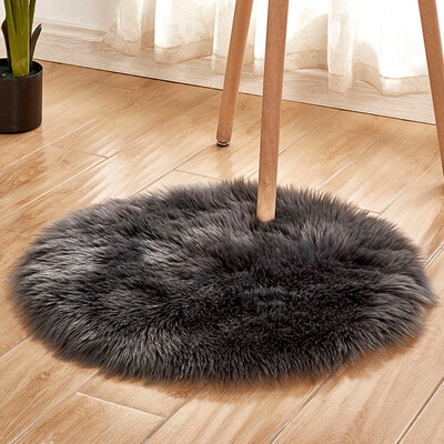 

Soft Plush Round Fluffy Rugs Artificial Wool Floor Mat Carpet Home Decor for Living Room Bedroom Kids Room