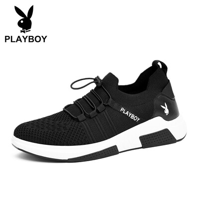 

Playboy PLAYBOY fashion sports flying woven casual shoes mens breathable non-slip DS83065 black 39