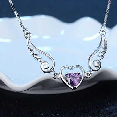 

925 Silver Necklace Dream Angel Love Love Heart Heart Necklace