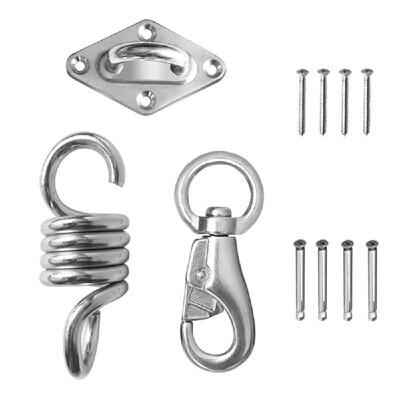

Hammock Chair Hanging Accessories Kit 660LB Capacity Hammock Spring Swivel Hook&Ceiling Hammock Mount