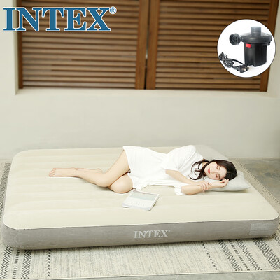 

INTEX line pull technology new 64102 new line pull air bed home double air mattress thickening height outdoor tent lounge air bed 13719125cm