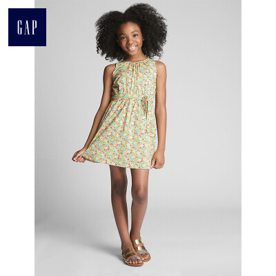 

GAP flagship store girls cotton floral pattern waist lace dress 336459 honeysuckle light yellow S