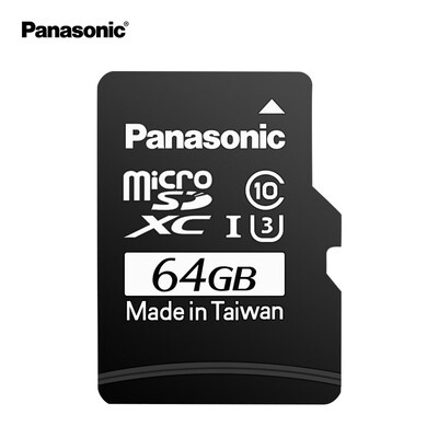 

Panasonic 64GB TF MicroSD memory card A1 U3 C10 4K HD video reading speed 98MB s driving recorder monitoring mobile phone