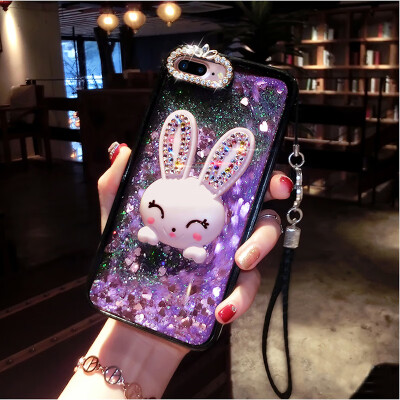 

Love Heart Stars Glitter Stars Cartoon Rabbit Stand Phone Case For Xiaomi Redmi Note 5 Dynamic Liquid Quicksand Back Cover