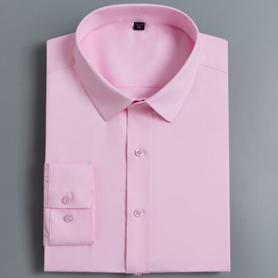 

Caesar KAISER bamboo fiber long-sleeved shirt mens business casual hot-free slim shirt solid color youth professional shirt KS870 romantic powder 43