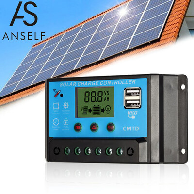 

Anself 20A 126V LCD Solar Charge Controller PWM Charging Regulator for Solar Panel Lithium Battery Lamp Overload Protection
