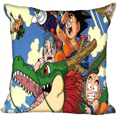 

Dragon Ball Z Pillow Cover Bedroom Home Office Decorative Pillowcase Square Zipper Pillow Cases Satin Fabric No Fade