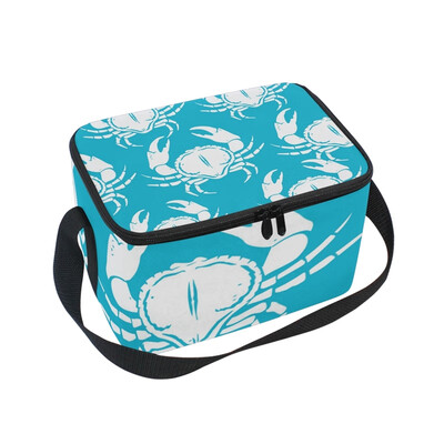 

ALAZA Lunch Box Crab Pattern Insulated Lunch Bag Large Cooler Tote Bagfor Men Women