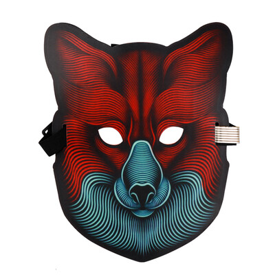 

LED Voice-activated Glow Mask Festival Performance Party EL Masks with Battery Case