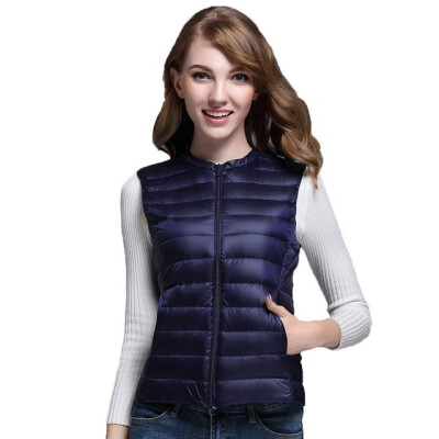 

2018 New Women 90 White Duck Down Vest Womens Ultra Light Duck Down Vest Jacket Autumn Winter Round Collar Sleeveless Coat