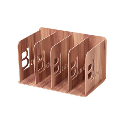 

Desk File Rack Book Sorter Organizer Holder Wood with 4 Compartments for Students School Office Home