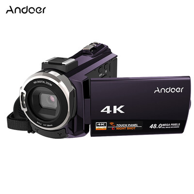 

Andoer 4K 1080P 48MP WiFi Digital Video Camera Camcorder Recorder with 2pcs Rechargeable Batteries Novatek 96660 Chip 3inch Touchs
