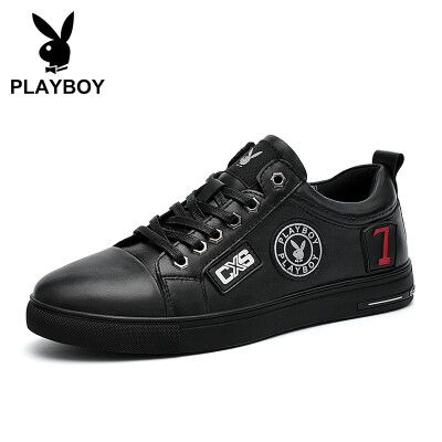 

Playboy PLAYBOY Korean version of the flat sports shoes mens low to help lightweight non-slip DS85175 black 41