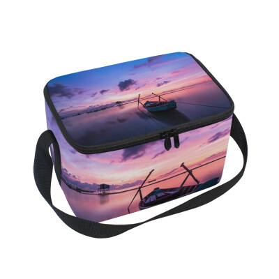 

ALAZA Lunch Box Insulated Beach Landscape Lunch Bag Large Cooler Tote Bagfor Men Women