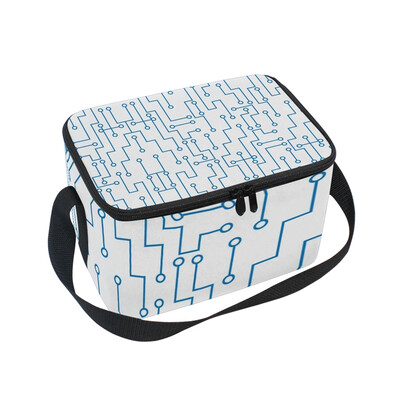 

ALAZA Lunch Box Blue Maze Insulated Lunch Bag Large Cooler Tote Bagfor Men Women