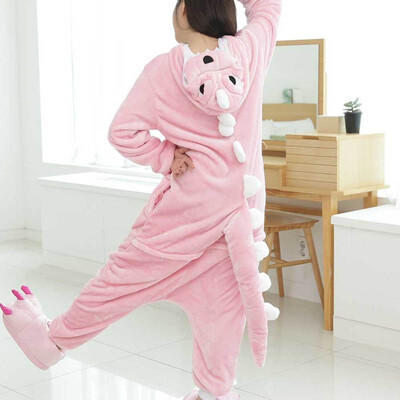

Winter Kigurumi For WomenMen Warm Flannel Adult Homewear Loungewear Sleep Couple Animal Pajamas Halloween Cosplay