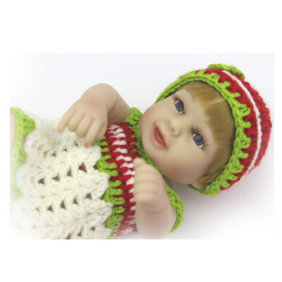

With Hair Mini Realistic Baby Girl Reborn Dolls 11 Inch 27 cm Lifelike Full Body Silicone Vinyl Newborn Babies Kids Bedtime Toy