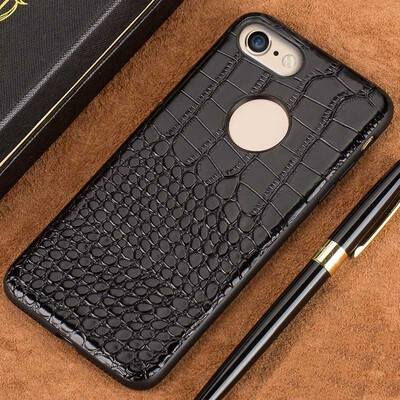 

Leather phone case iPhone5 6 7 8s plus protective shell crocodile top&bottom leather all-inclusive for x xs max xr phone case