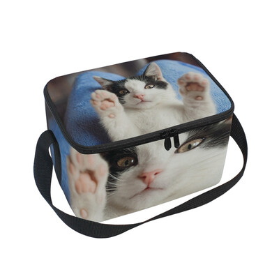 

ALAZA Lunch Box Insulated Cat Pattern Lunch Bag Large Cooler Tote Bagfor Men Women