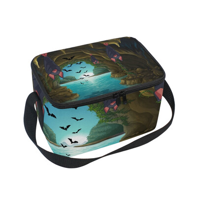 

ALAZA Lunch Box Insulated Bat Under The Hole Lunch Bag Large Cooler Tote Bagfor Men Women