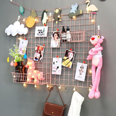 

DIY Wire Grid Panel&Accessories Photo Wall Room Decoration Accessory -shaped Hook