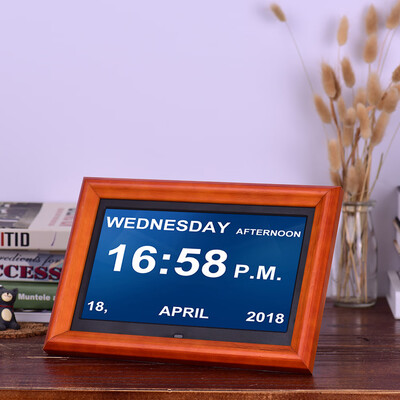 

10 Inch Large Screen LED Digital Photo Frame Desktop Album 1280 800 HD Wooden Rim Supports Music Video Photo Clock Calendar