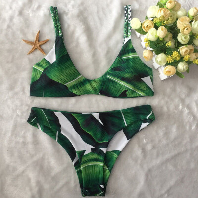 

New Women Swimwear Bikini SetPush-up Padded Bra Bandage Swimsuit Triangle Bathing